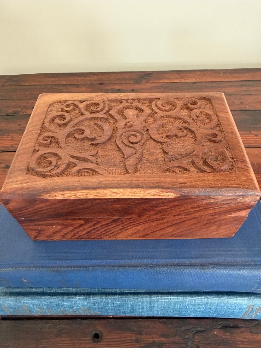 Goddess Hand Carved Wooden Boho Box.